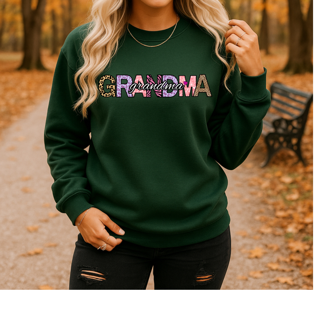 Grandma Appreciation Crewneck Sweatshirt, Cozy Gift for Grandmothers, Family Reunion Apparel, Mother's Day Sweater, Women's Casual Fashion