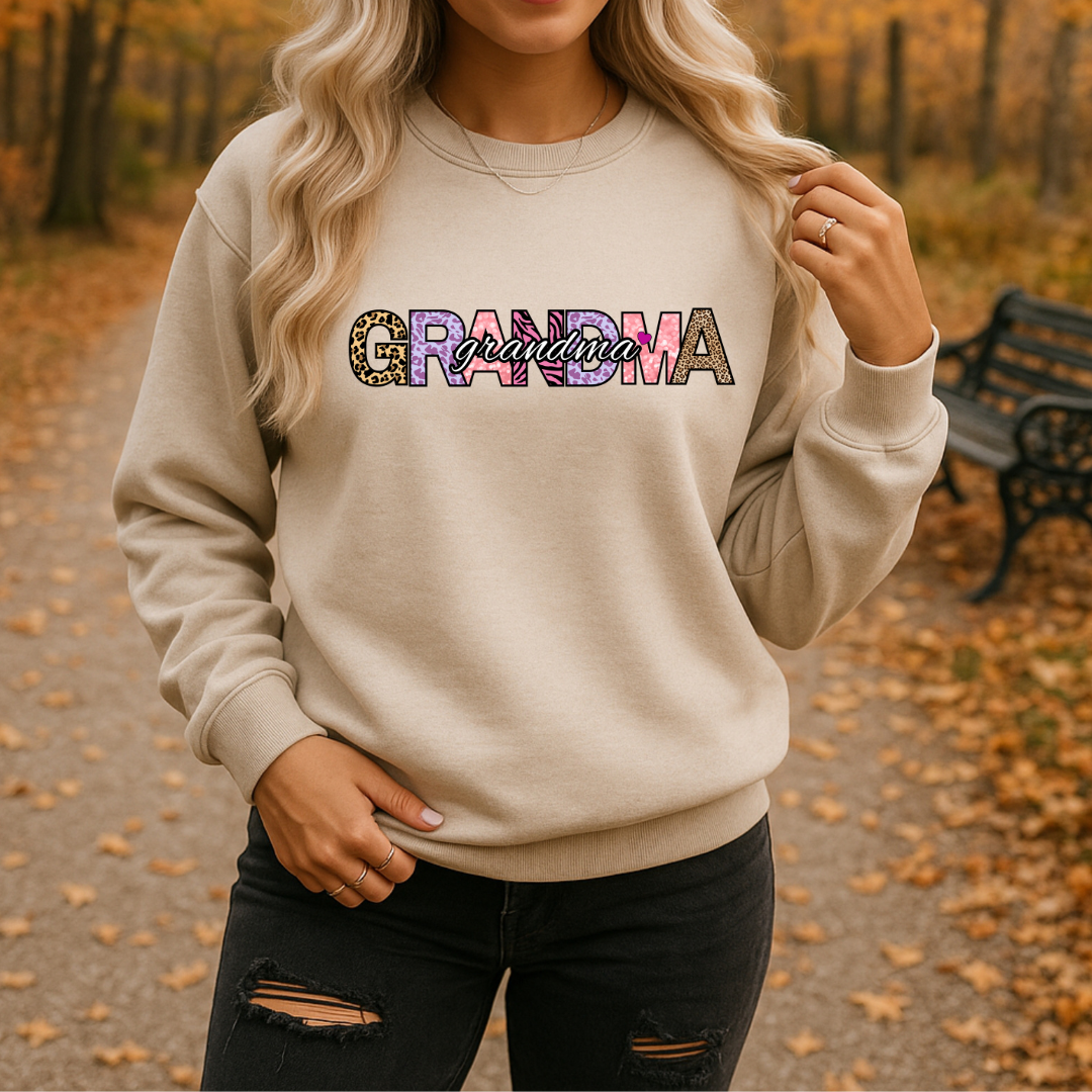 Grandma Appreciation Crewneck Sweatshirt, Cozy Gift for Grandmothers, Family Reunion Apparel, Mother's Day Sweater, Women's Casual Fashion