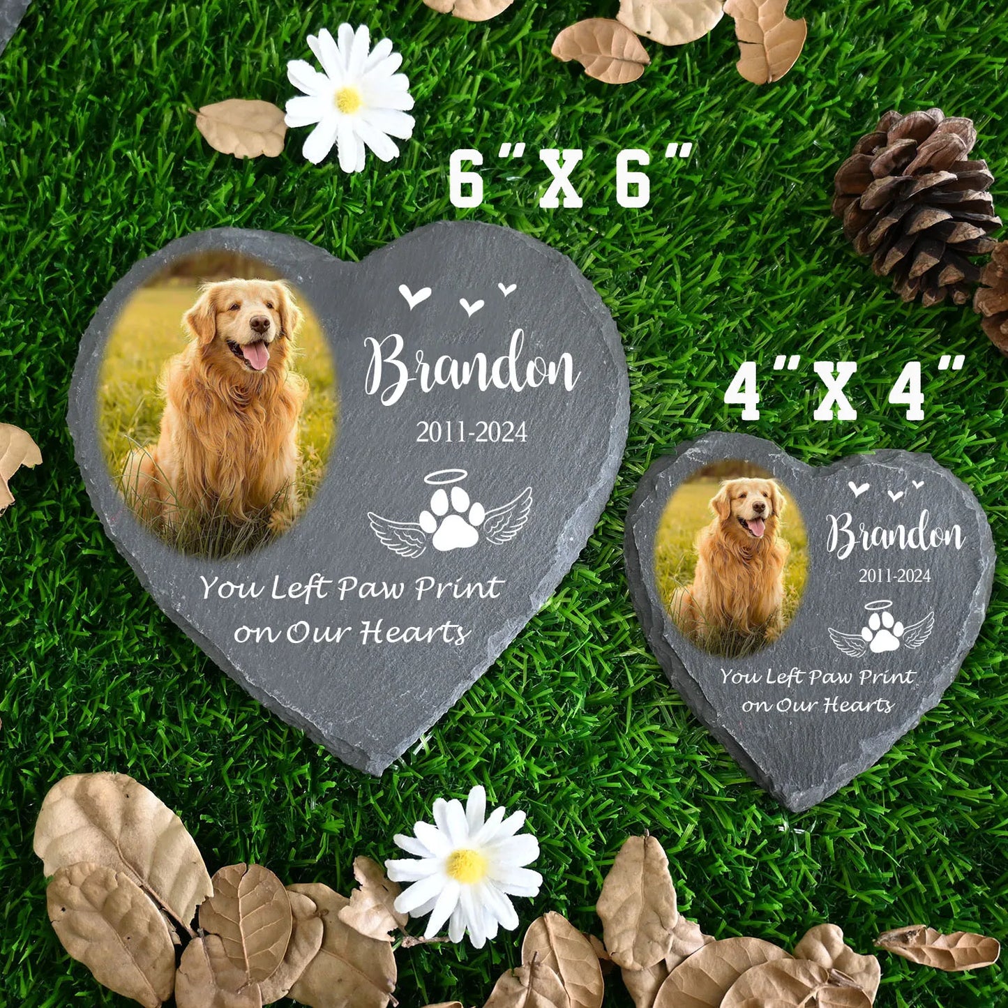 Personalized Pet Memorial Stone with Photo Printing, Loss of Dog Cat Gift, Dog Memorial Stone, Grave Marker Plaque Tombstone - My Store