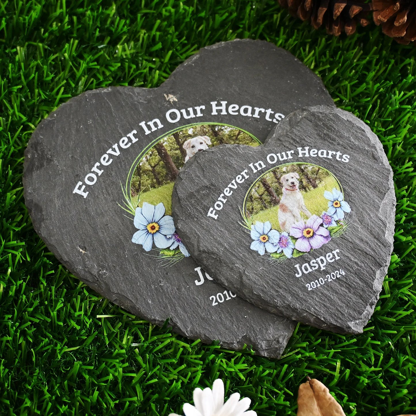 Personalized Pet Memorial Stone with Photo Printing, Loss of Dog Cat Gift, Dog Memorial Stone, Grave Marker Plaque Tombstone - My Store