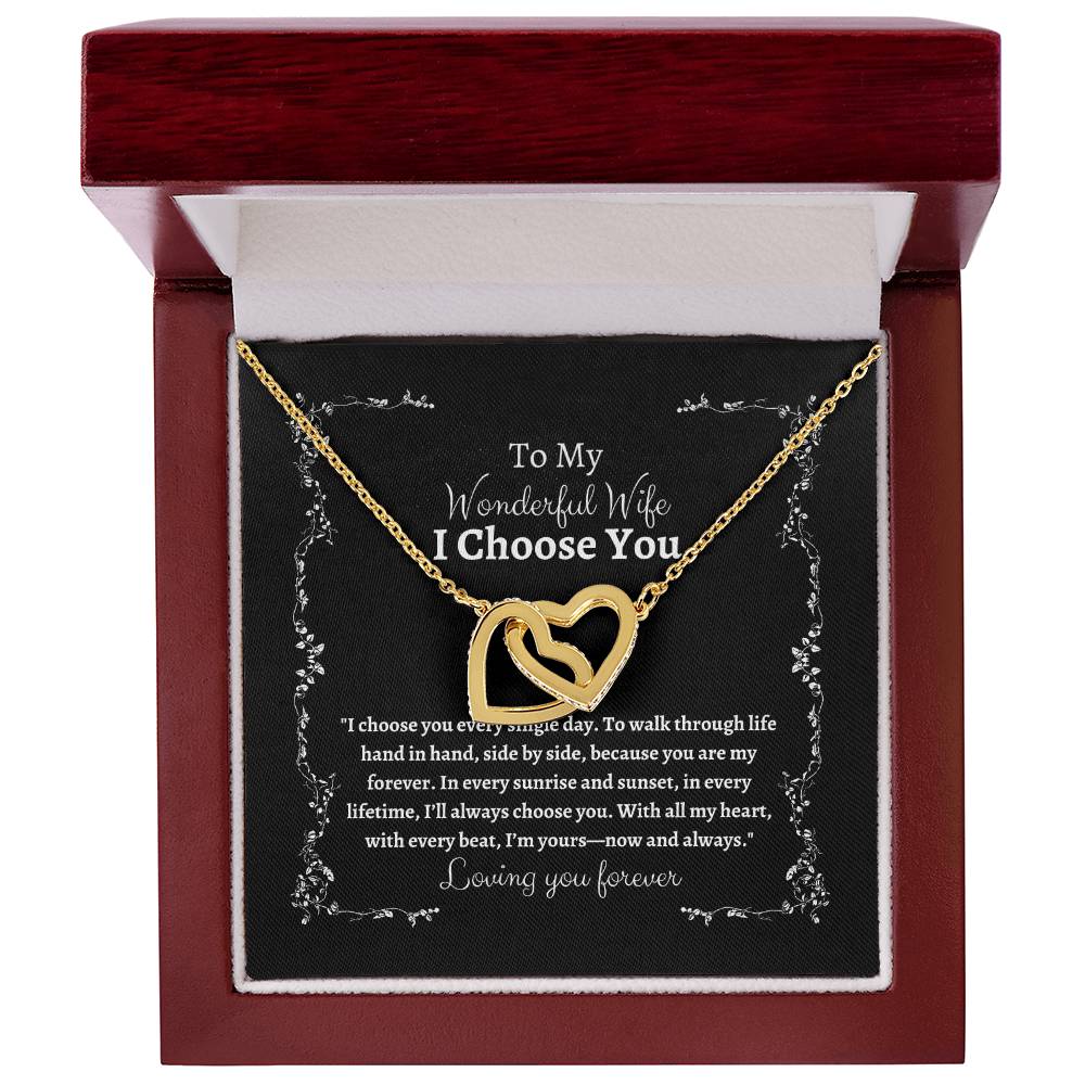 To My Wife I Choose You Two Interlocking Hearts Pendant - My Store