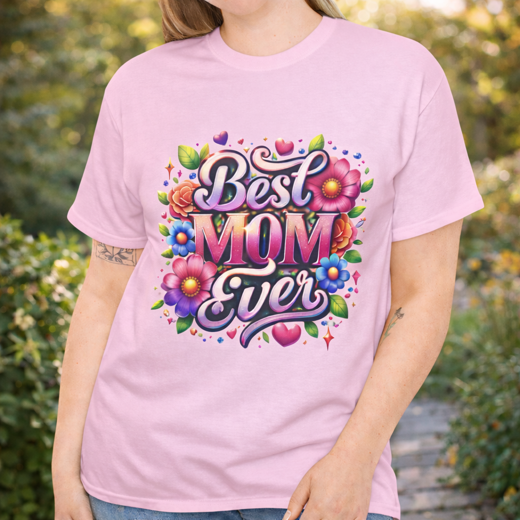 Best Mom Ever Floral T-Shirt | Mother’s Day Gift Tee - Perfect Touch Keepsakes