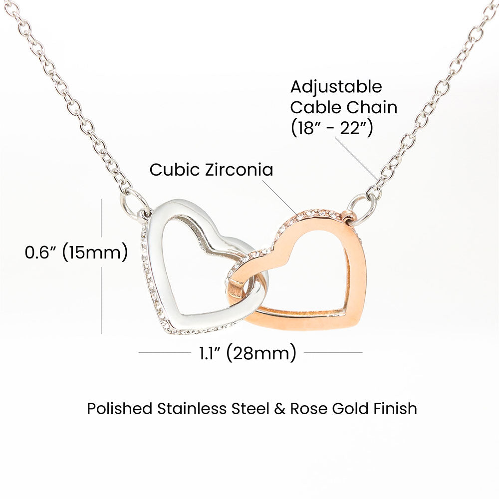 InterlocDaddy’s Girl Memorial Necklace – Interlocking Hearts from Dad, Remembrance & Sympathy Gift (White/Rose-Gold Finish)king Hearts Necklace (Yellow & White Gold Variants)