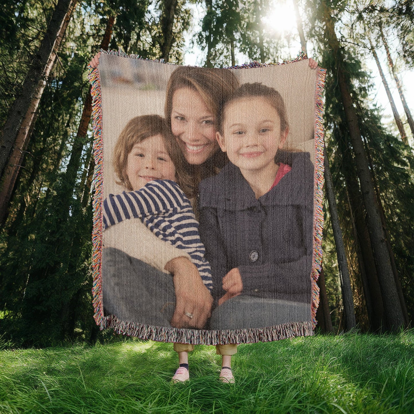 Personalized Photo Woven Blanket – Custom Cotton Tapestry Throw for Couples, Wedding & Anniversary Gift - Perfect Touch Keepsakes