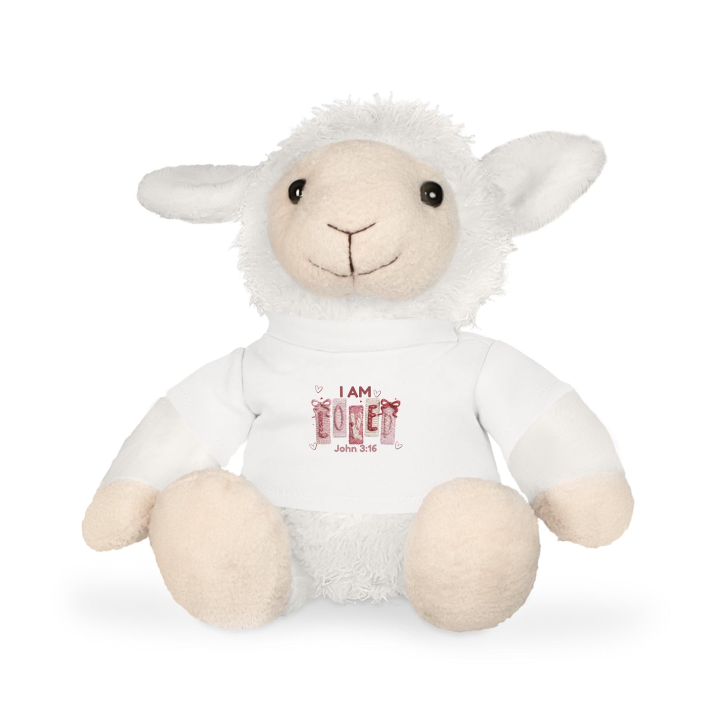 Plush Animal — "I Am Loved" Faux yarn shirt - Perfect Touch Keepsakes