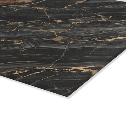 Personalized Marble & Walnut Glass Cutting Board — Custom 'Fitzroy Family' Design