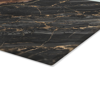 Personalized Marble & Walnut Glass Cutting Board — Custom 'Fitzroy Family' Design