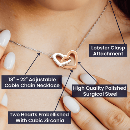 InterlocDaddy’s Girl Memorial Necklace – Interlocking Hearts from Dad, Remembrance & Sympathy Gift (White/Rose-Gold Finish)king Hearts Necklace (Yellow & White Gold Variants)