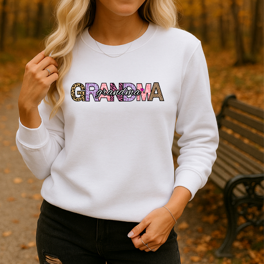 Grandma Appreciation Crewneck Sweatshirt, Cozy Gift for Grandmothers, Family Reunion Apparel, Mother's Day Sweater, Women's Casual Fashion