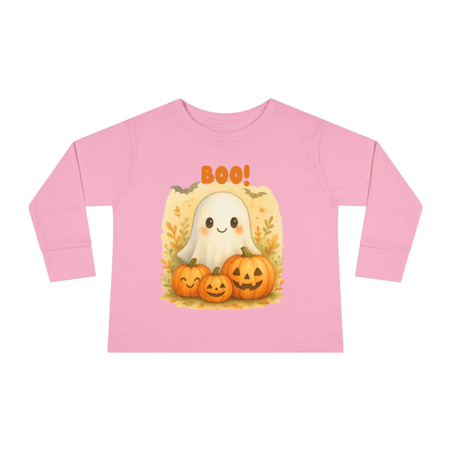 Cute Ghost Toddler Long Sleeve Tee - Halloween Tee for Kids, Boo Shirt, Pumpkin Shirt, Toddler Halloween Apparel, Fall Fashion
