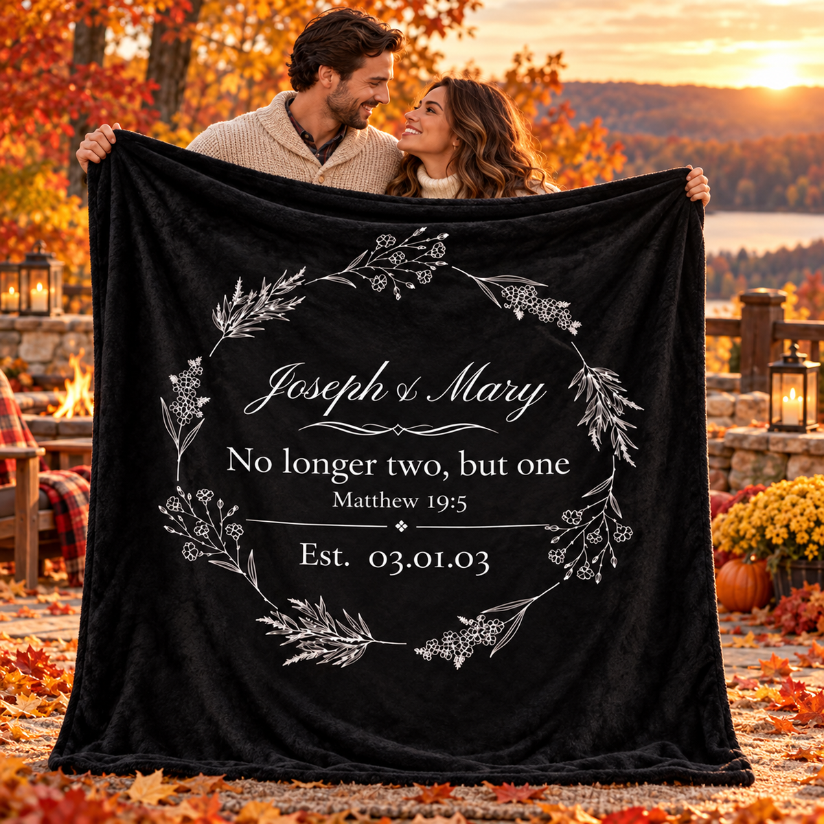 Personalized Christian Couple Blanket – Wedding & Anniversary Gift