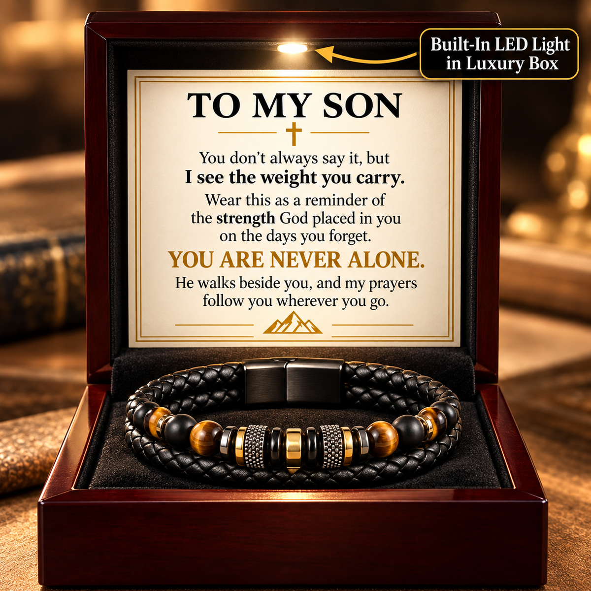 To My Son Christian Bracelet – Faith, Strength & Love Gift