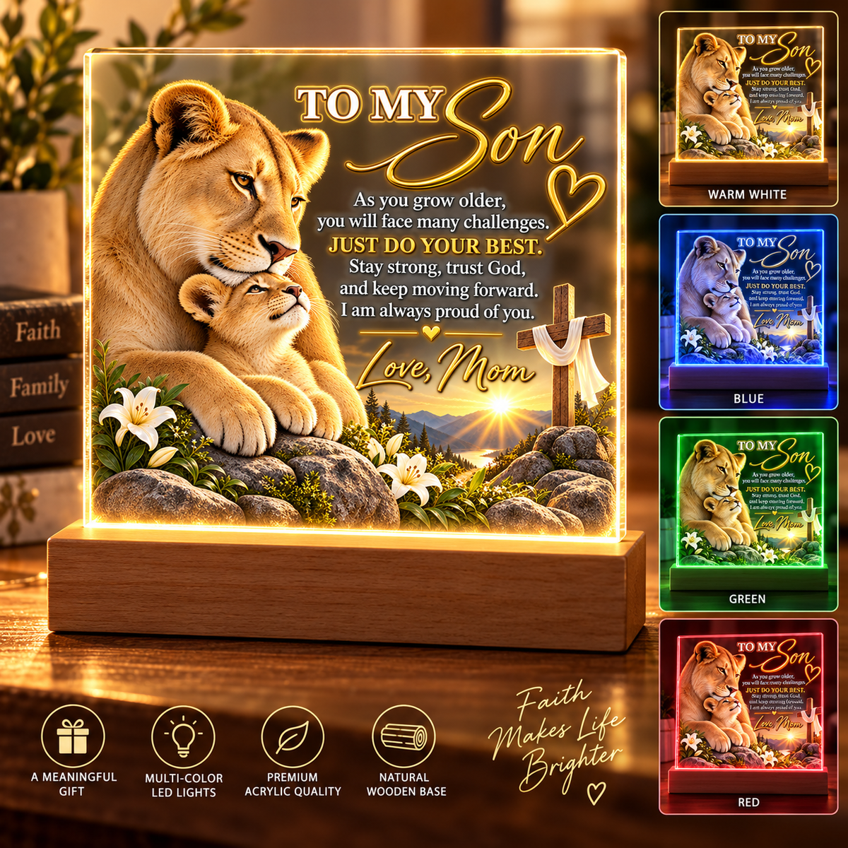 To My Son Acrylic Plaque – Trust God, Love Mom