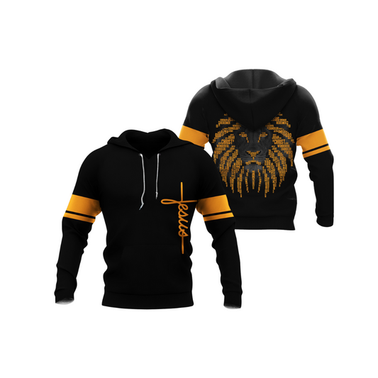 Jesus Lion Hoodie – Christian Faith Bold Print, Names of Jesus Design, Moisture-Wicking & Premium Comfort
