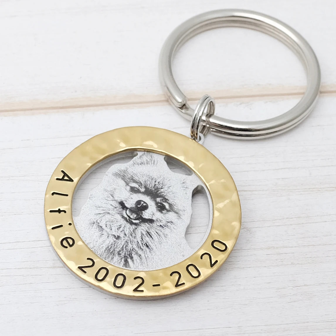 Personalized Dog Photo Keychain Custom Pet Portrait Key Chain Cat Photo Keepsakes Keyring Memorial Jewelry Gift for Dog Lover - My Store
