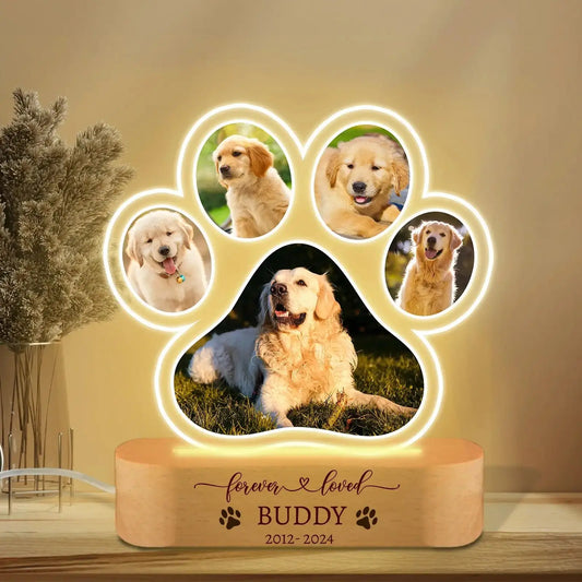 Custom Dog Photo Night Light Pet Memoral Gift Light Up Pet Memorial Plaque Cat Photo Gift Personalized Gift for Pet Loss - My Store