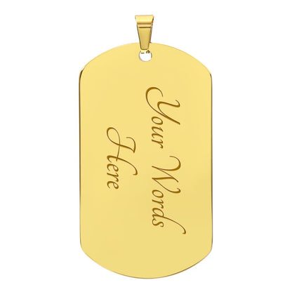 To My Son Dog Tag Necklace – Military Pendant in Stainless Steel or 18K Gold, Optional Back Engraving, Inspirational Gift for Son