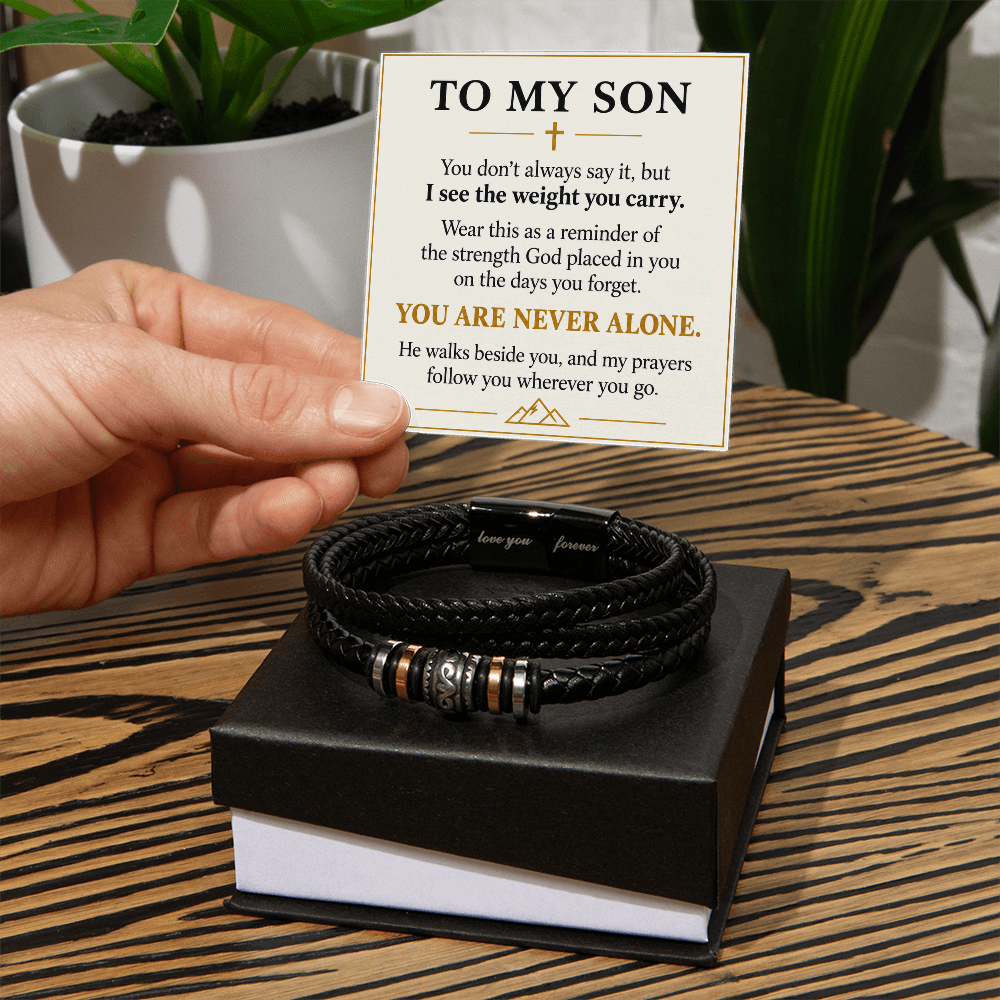 To My Son Christian Bracelet – Faith, Strength & Love Gift