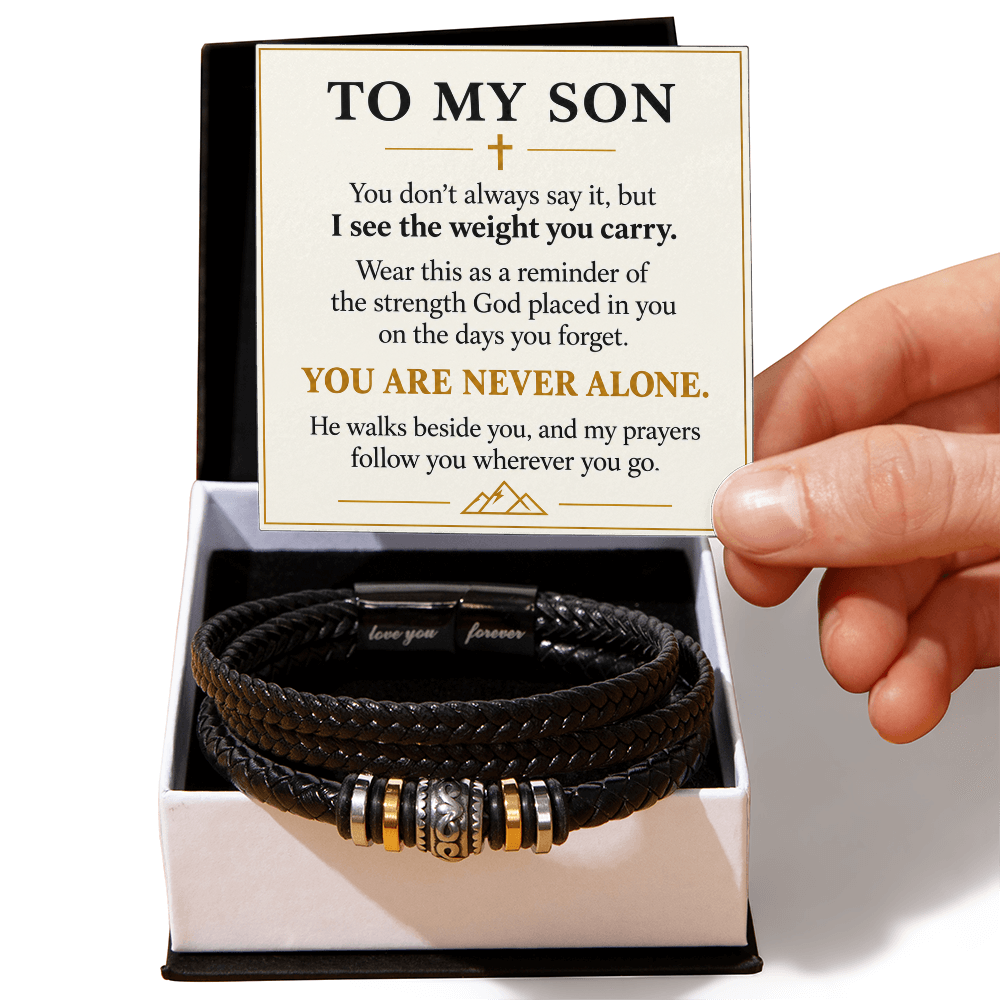To My Son Christian Bracelet – Faith, Strength & Love Gift