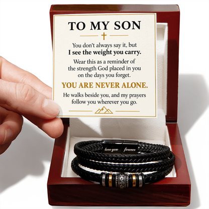 To My Son Christian Bracelet – Faith, Strength & Love Gift
