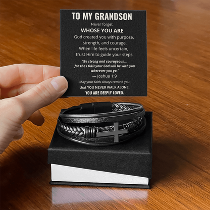 To My Grandson Cross Bracelet – Christian Faith Gift