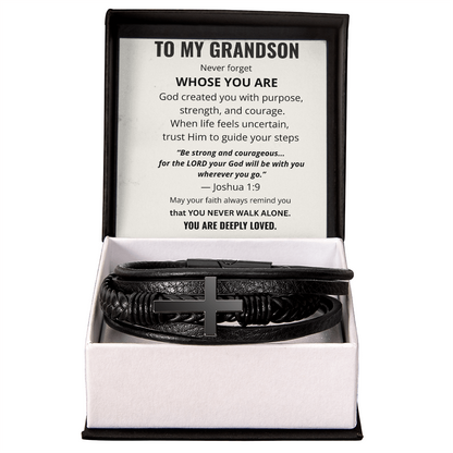 To My Grandson Cross Bracelet – Christian Faith Gift