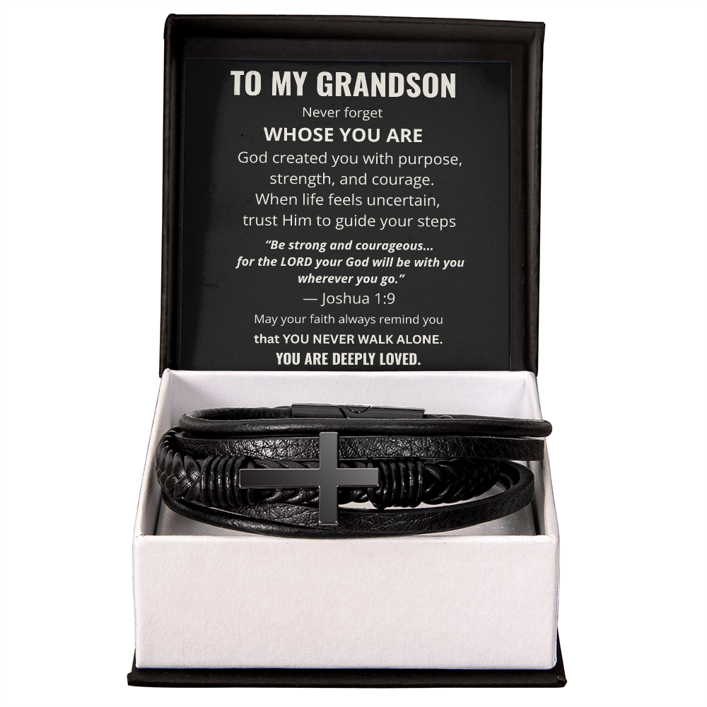 To My Grandson Cross Bracelet – Christian Faith Gift