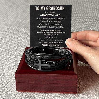 To My Grandson Cross Bracelet – Christian Faith Gift
