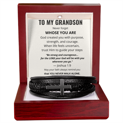 To My Grandson Cross Bracelet – Christian Faith Gift