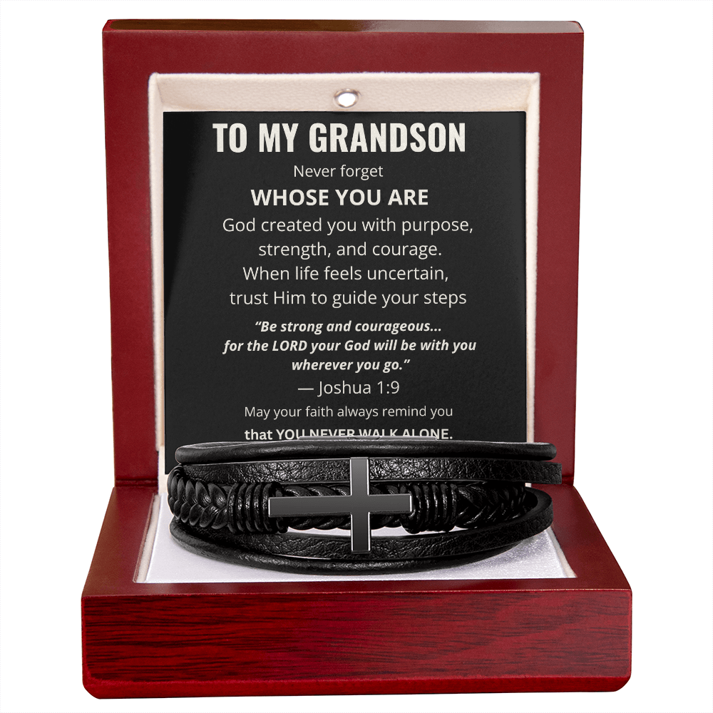 To My Grandson Cross Bracelet – Christian Faith Gift