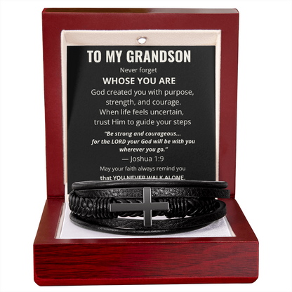 To My Grandson Cross Bracelet – Christian Faith Gift