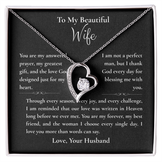 Forever Love Necklace – Romantic Message Card Gift for Wife