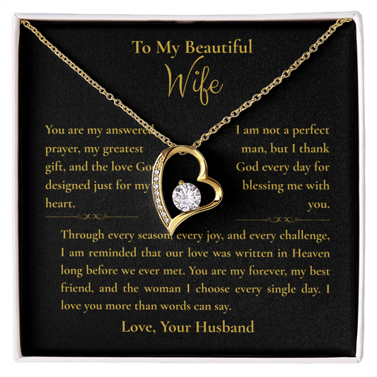Forever Love Necklace – Romantic Message Card Gift for Wife