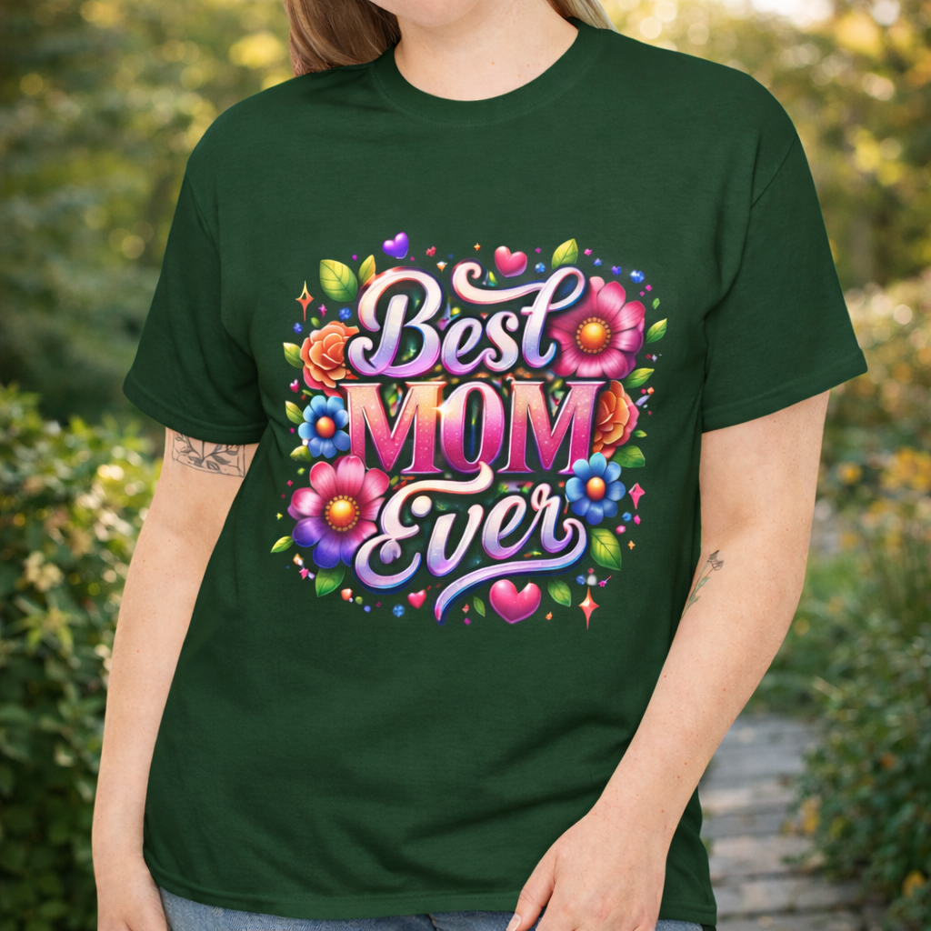 Best Mom Ever Floral T-Shirt | Mother’s Day Gift Tee - Perfect Touch Keepsakes