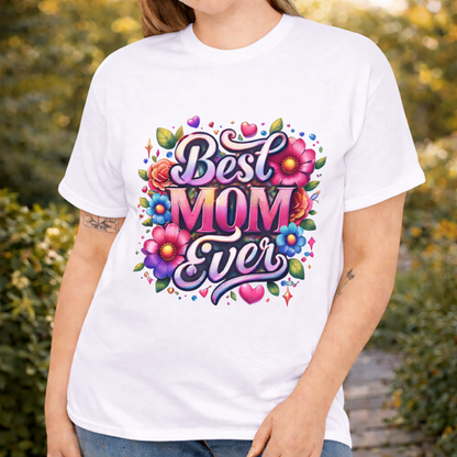 Best Mom Ever Floral T-Shirt | Mother’s Day Gift Tee - Perfect Touch Keepsakes