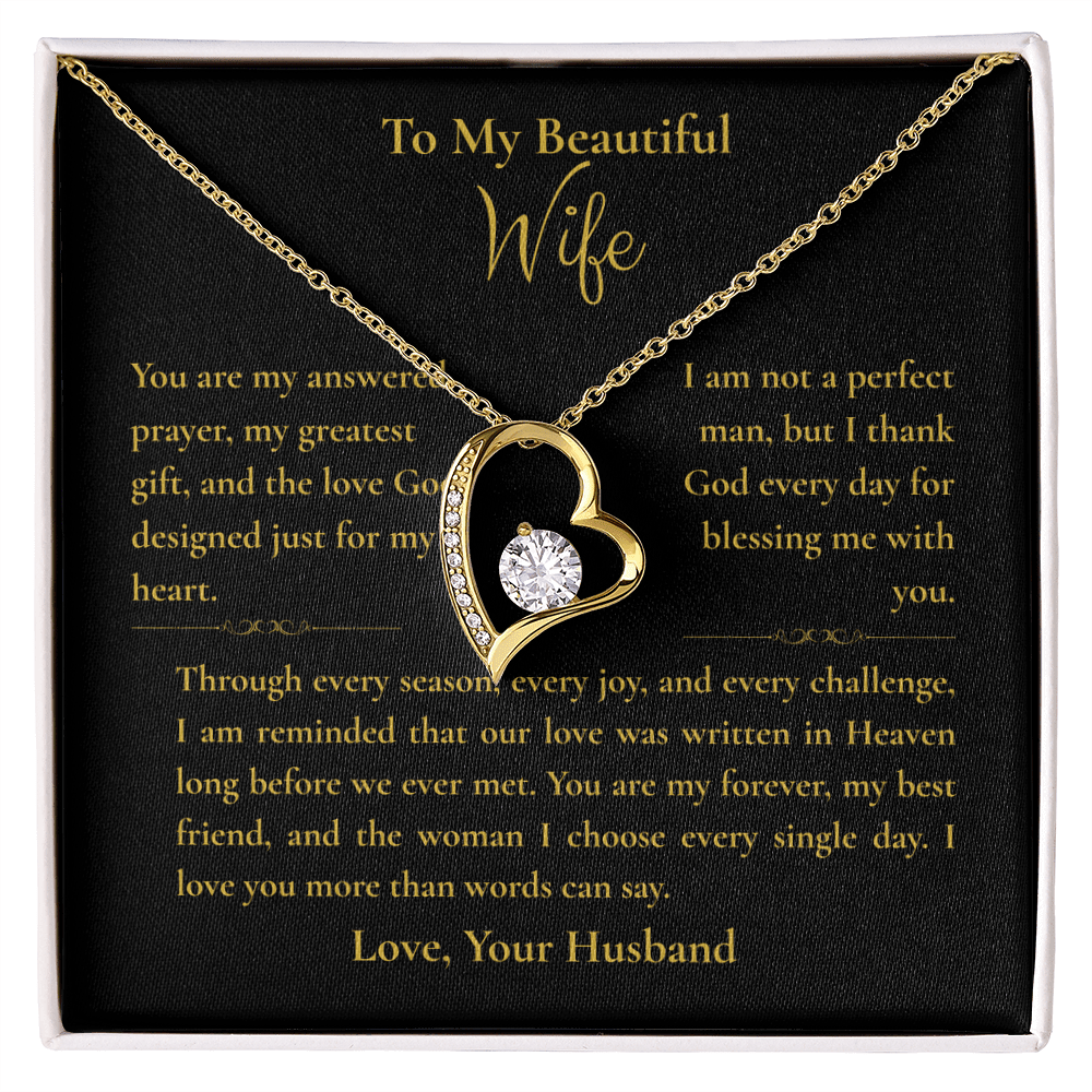 Forever Love Necklace – Romantic Message Card Gift for Wife - Perfect Touch Keepsakes