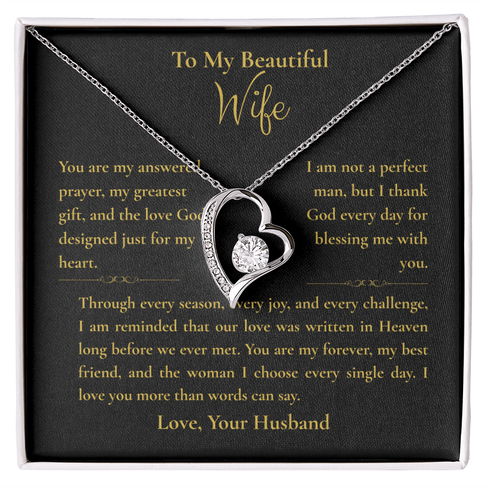 Forever Love Necklace – Romantic Message Card Gift for Wife - Perfect Touch Keepsakes