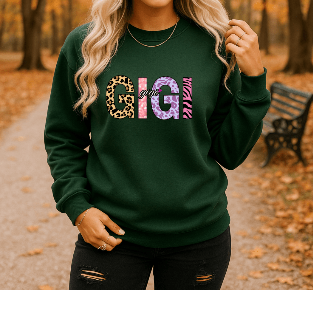 GIGI Embroidered Crewneck Sweatshirt, Cozy Gift for GIGIs, Family Reunion Apparel, Mother's Day Sweater, Women's Casual Fashion - Perfect Touch Keepsakes