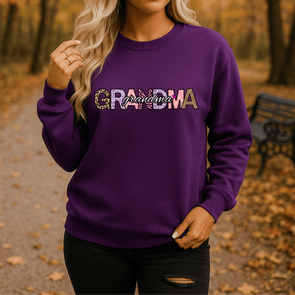 Grandma Appreciation Crewneck Sweatshirt, Cozy Gift for Grandmothers, Family Reunion Apparel, Mother's Day Sweater, Women's Casual Fashion - Perfect Touch Keepsakes