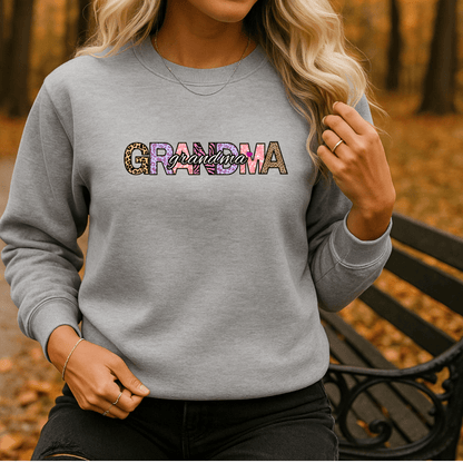 Grandma Appreciation Crewneck Sweatshirt, Cozy Gift for Grandmothers, Family Reunion Apparel, Mother's Day Sweater, Women's Casual Fashion - Perfect Touch Keepsakes