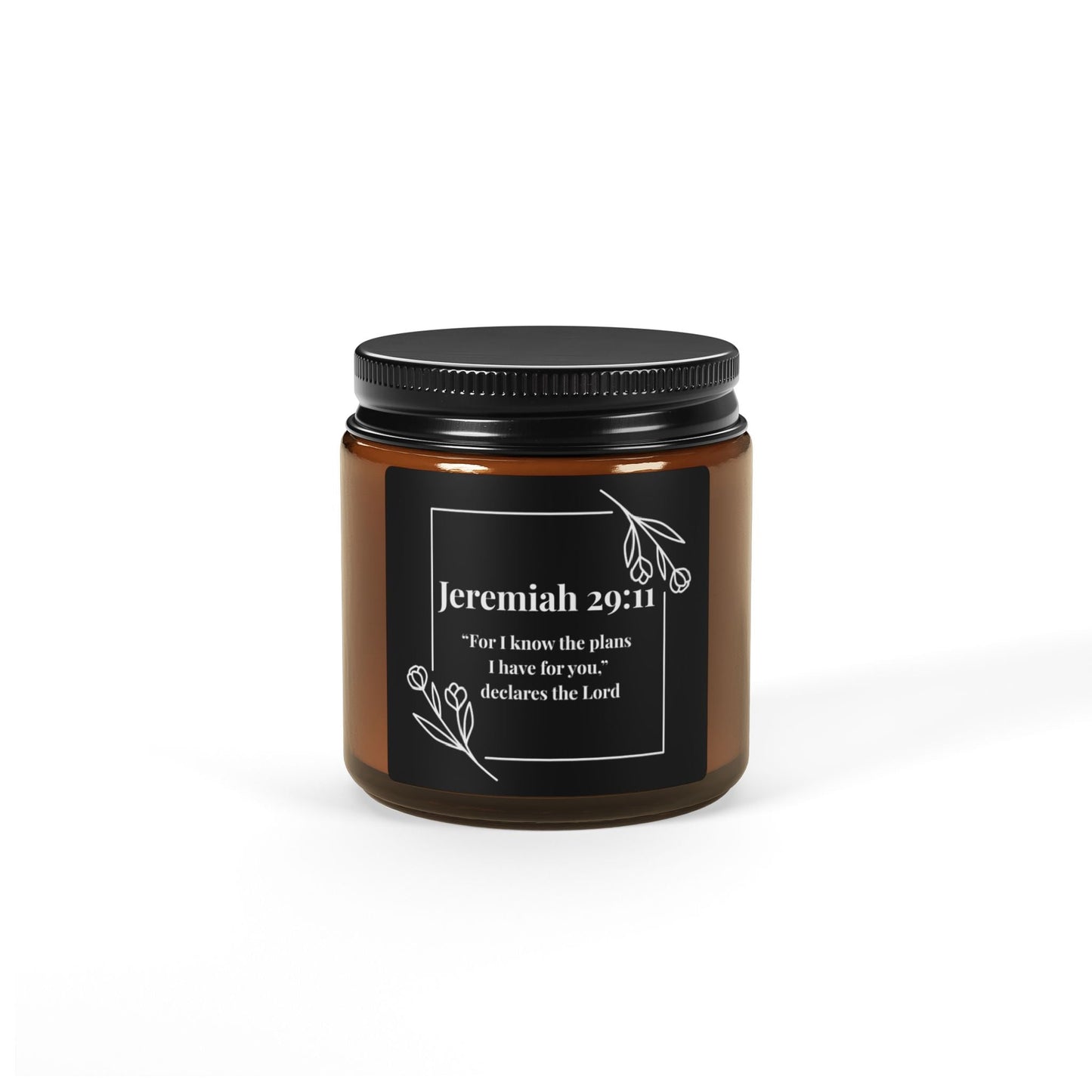 Jeremiah 29:11 Amber Soy Candle — Orange Spice or Sage Lavender - Perfect Touch Keepsakes