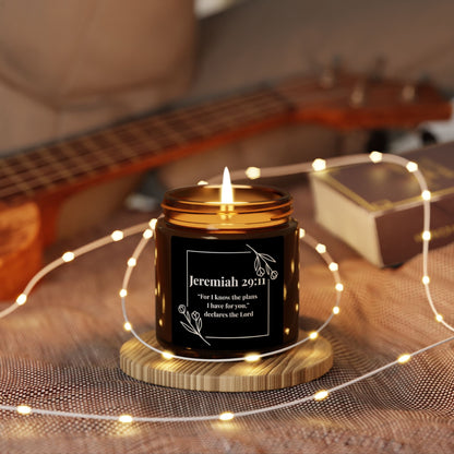 Jeremiah 29:11 Amber Soy Candle — Orange Spice or Sage Lavender - Perfect Touch Keepsakes