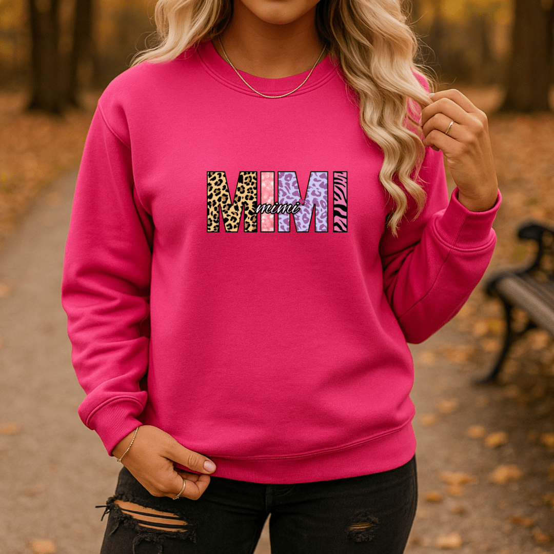 MIMI Embroidered Crewneck Sweatshirt, Cozy Gift for MIMIs, Family Reunion Apparel, Mother's Day Sweater, Women's Casual Fashion - Perfect Touch Keepsakes