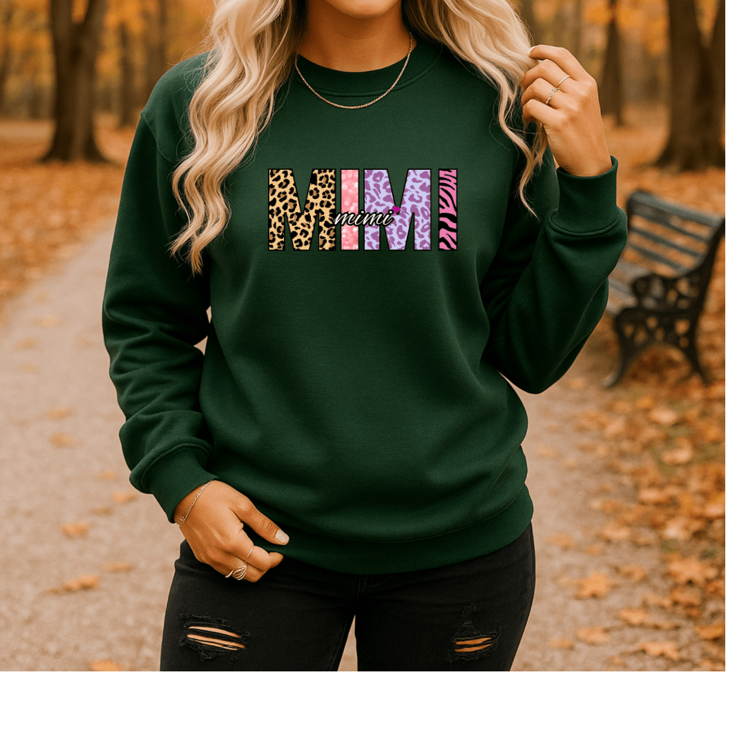 MIMI Embroidered Crewneck Sweatshirt, Cozy Gift for MIMIs, Family Reunion Apparel, Mother's Day Sweater, Women's Casual Fashion - Perfect Touch Keepsakes