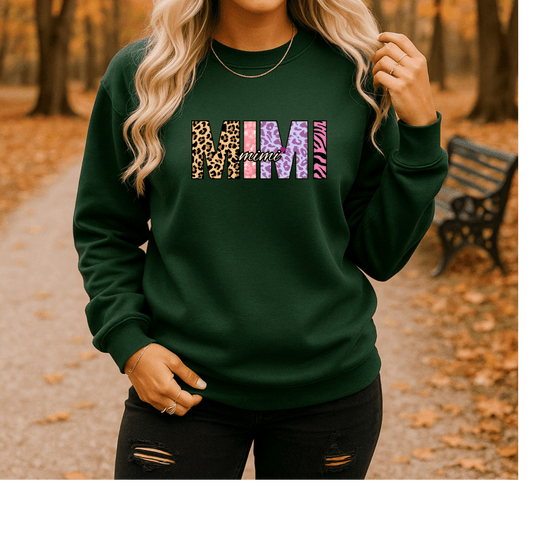 MIMI Embroidered Crewneck Sweatshirt, Cozy Gift for MIMIs, Family Reunion Apparel, Mother's Day Sweater, Women's Casual Fashion - Perfect Touch Keepsakes