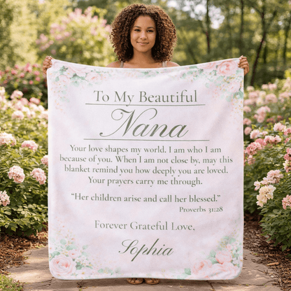 Mother's Sherpa Blanket — Personalized Floral 'To My Beautiful Mother' Keepsake - Perfect Touch Keepsakes