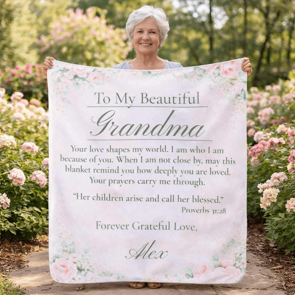 Mother's Sherpa Blanket — Personalized Floral 'To My Beautiful Mother' Keepsake - Perfect Touch Keepsakes