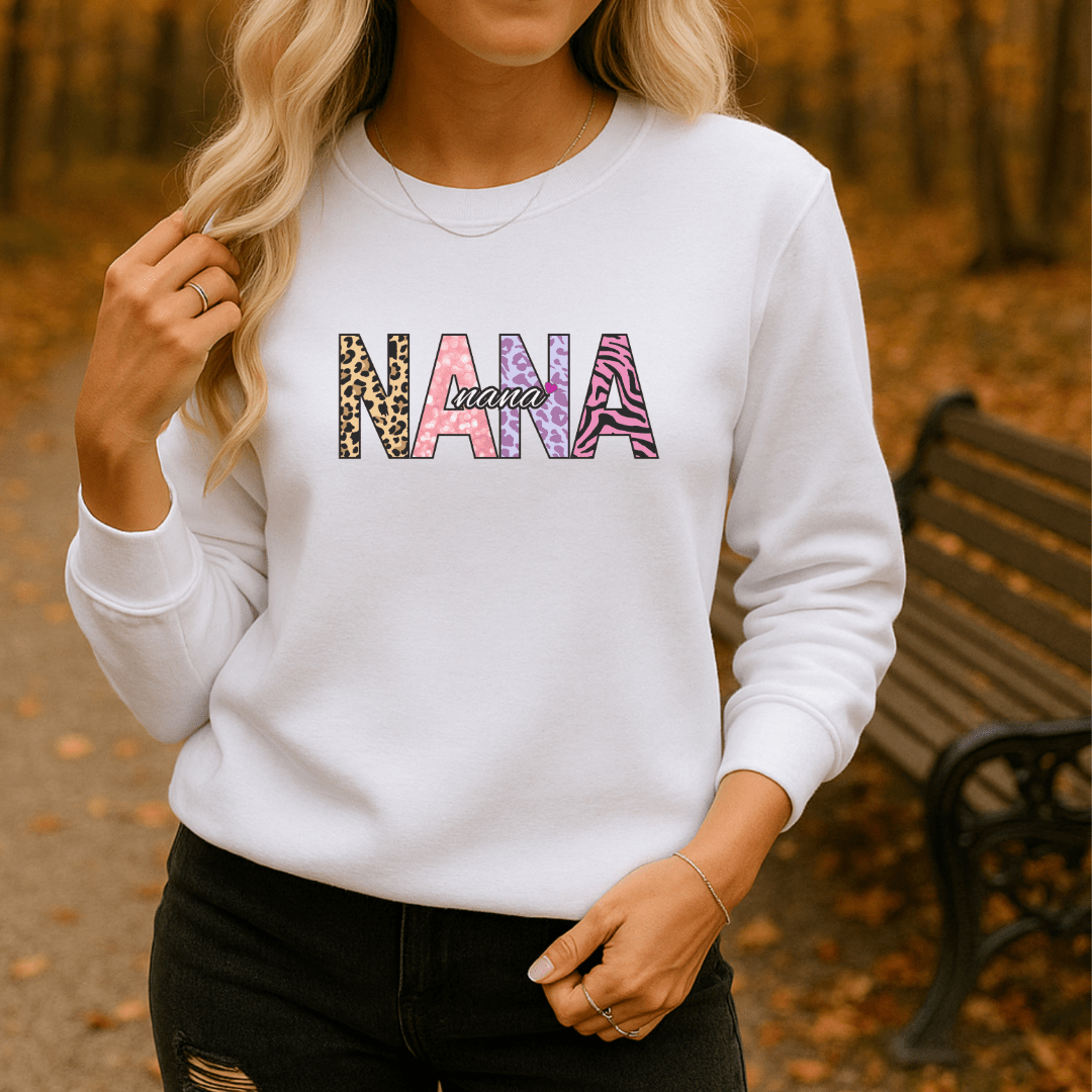 NANA Embroidered Crewneck Sweatshirt, Cozy Gift for NANAs, Family Reunion Apparel, Mother's Day Sweater, Women's Casual Fashion - Perfect Touch Keepsakes