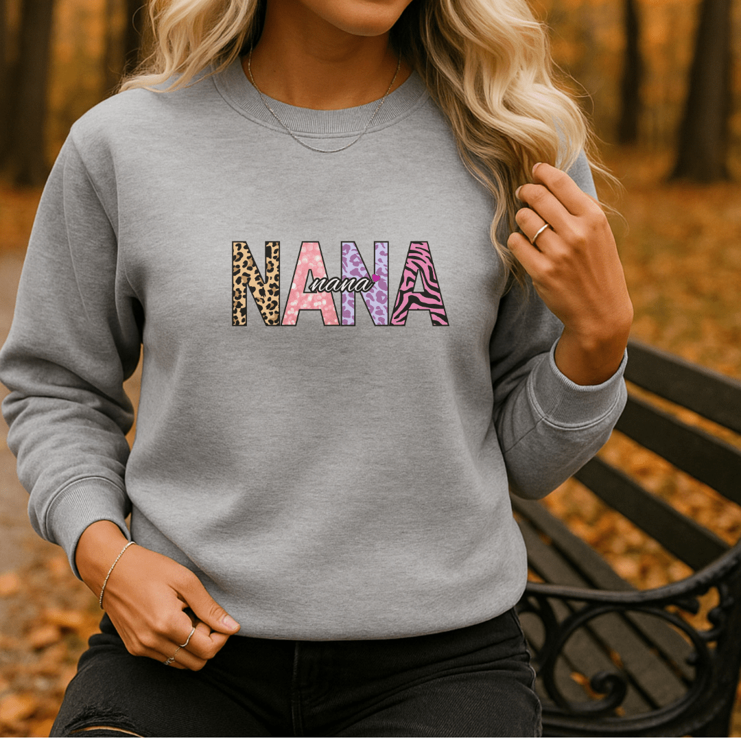 NANA Embroidered Crewneck Sweatshirt, Cozy Gift for NANAs, Family Reunion Apparel, Mother's Day Sweater, Women's Casual Fashion - Perfect Touch Keepsakes