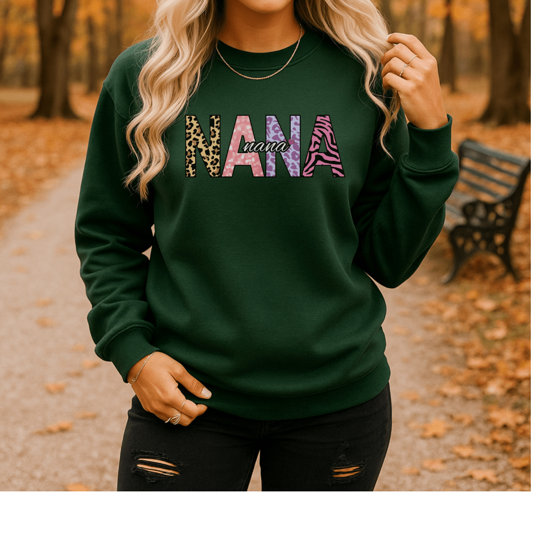 NANA Embroidered Crewneck Sweatshirt, Cozy Gift for NANAs, Family Reunion Apparel, Mother's Day Sweater, Women's Casual Fashion - Perfect Touch Keepsakes